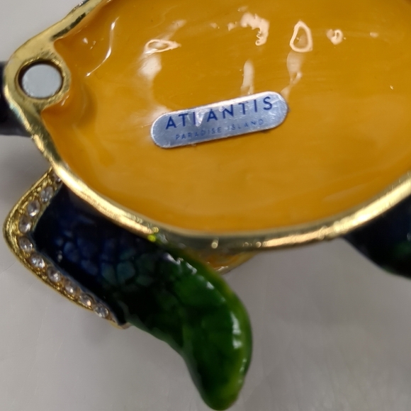 Green Turtle Fish Jewelry Trinket Box Decorative Collectible Sea Gift - Picture 6 of 8